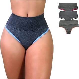 Kit 3 Calcinhas Modeladoras Cós Alto - Compressão para Barriga Cintura Alta, Sem Costura, Forro 100% Algodão, Atacado -VIÉRE