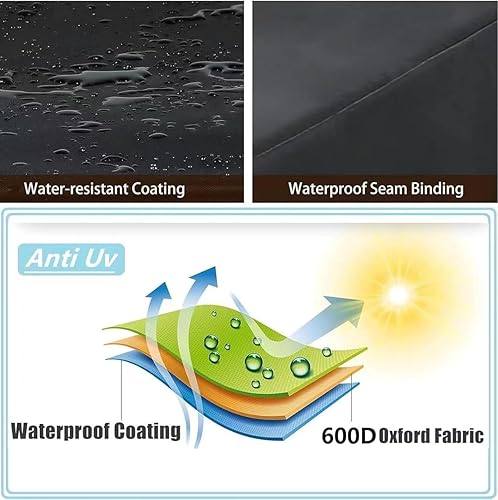 Miniatura 3 de Cubierta redonda para hoguera de 32 pulgadas, cubierta para mesa de fuego de patio, cubierta para fogata de gas al aire libre, impermeable, a prueba