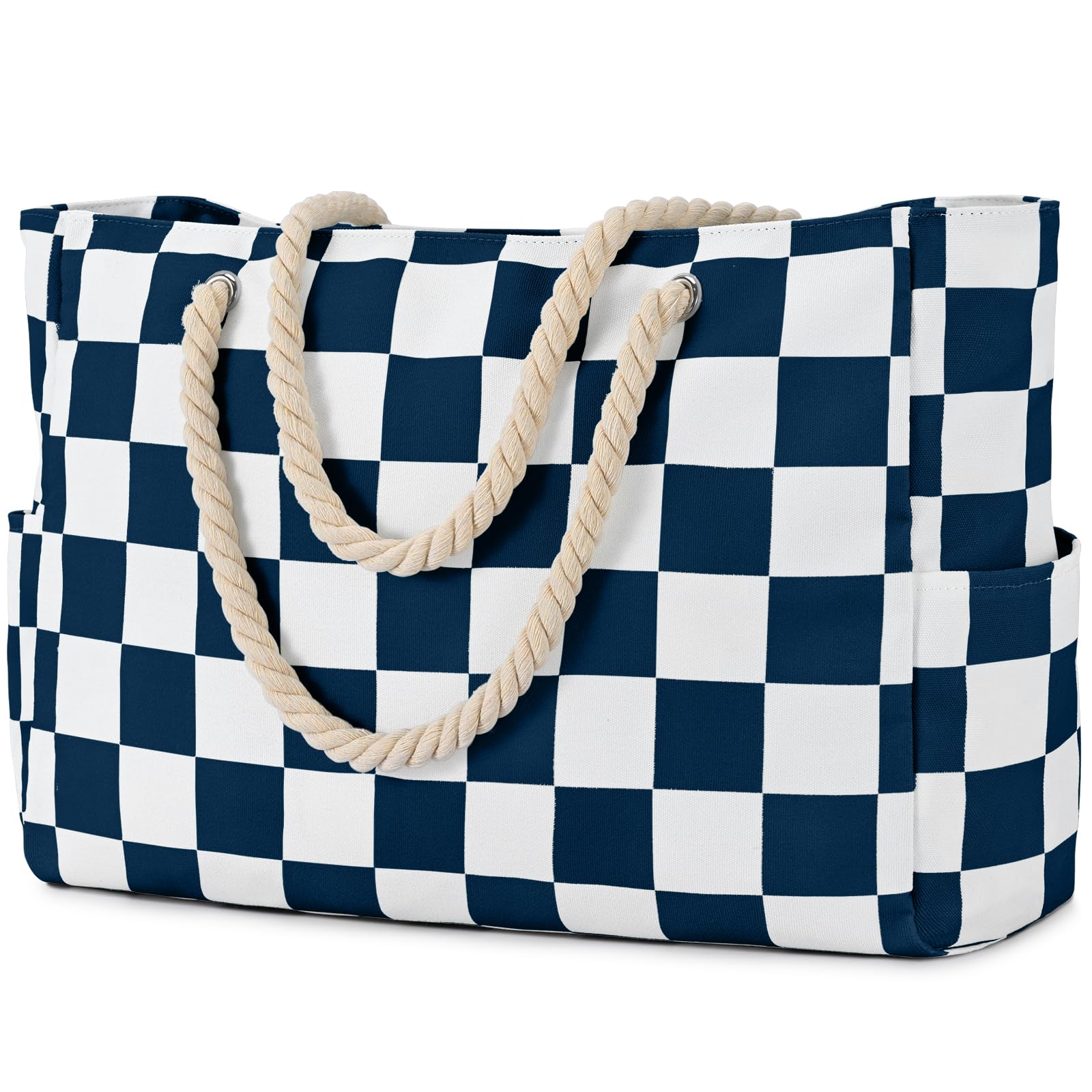 oscaurt Strandtasche Damen Beach Tote Bag mit Reißverschluss Shopper Tasche Damen Einkaufstasche Wasserdicht Saunatasche Badetasche XXL Familie