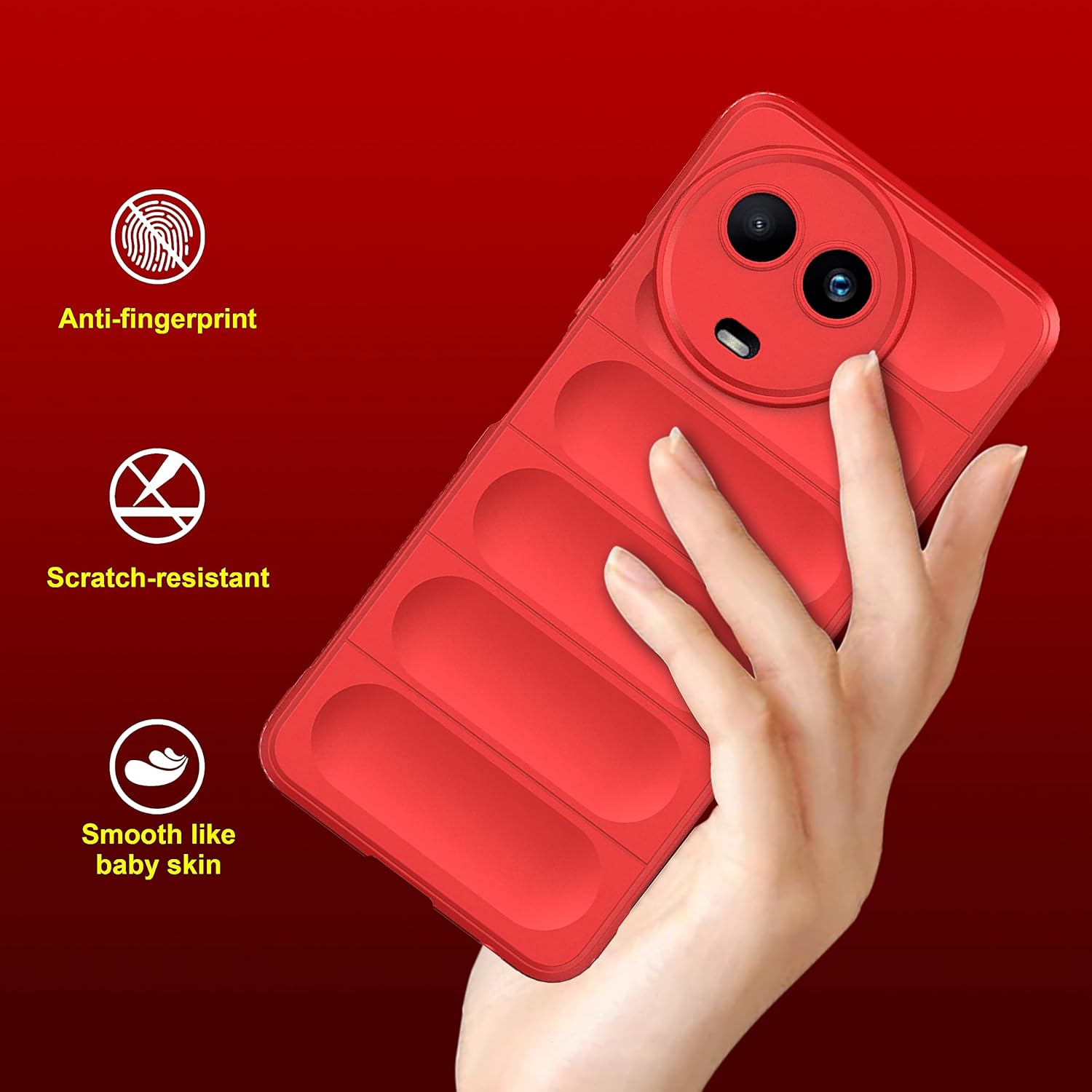 amazon basics Back Case Cover for Realme 11 5G | Compatible for Realme 11 5G Back Case Cover | Liquid Silicon Magic Case for Realme 11 5G with Camera Protection | Red offers donot miss