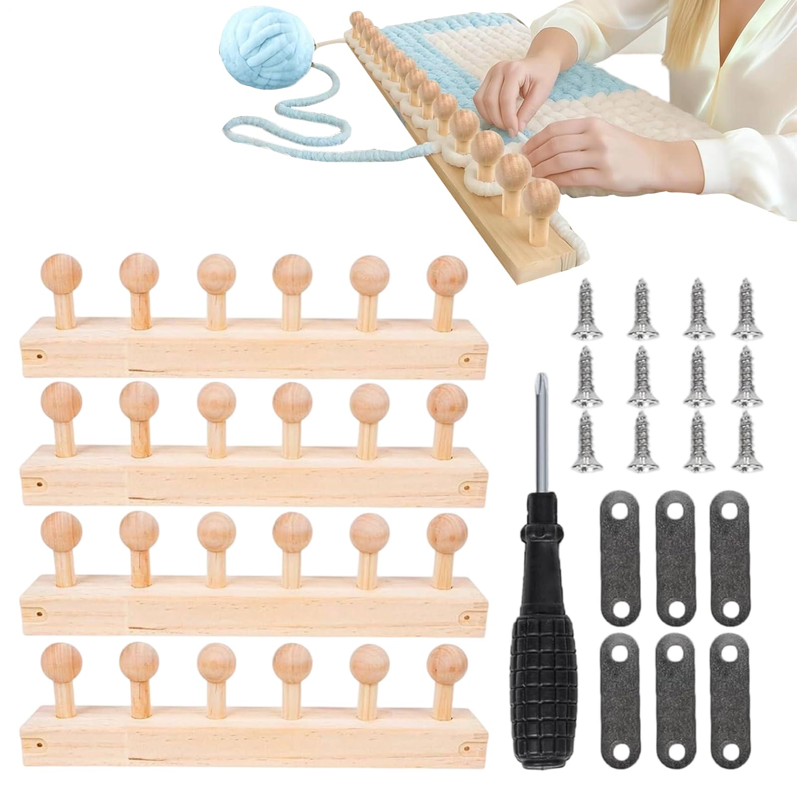 Métier à pour Laine Outil De Tissage Et De Broderie Portable en Bois