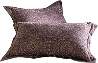 Vista 11 de Fundas de almohada de flores rosadas, 2 piezas, fundas de almohada de cama florales con elegantes lazos, 100% algodón, fundas de almohada estándar