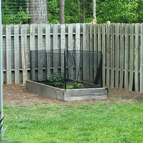 5 Feet (57.8") Metal Fence Post Black, Pack of 10, for 48 Inch High Garden Welded Wire Fence U-Channel Steel Garden Post