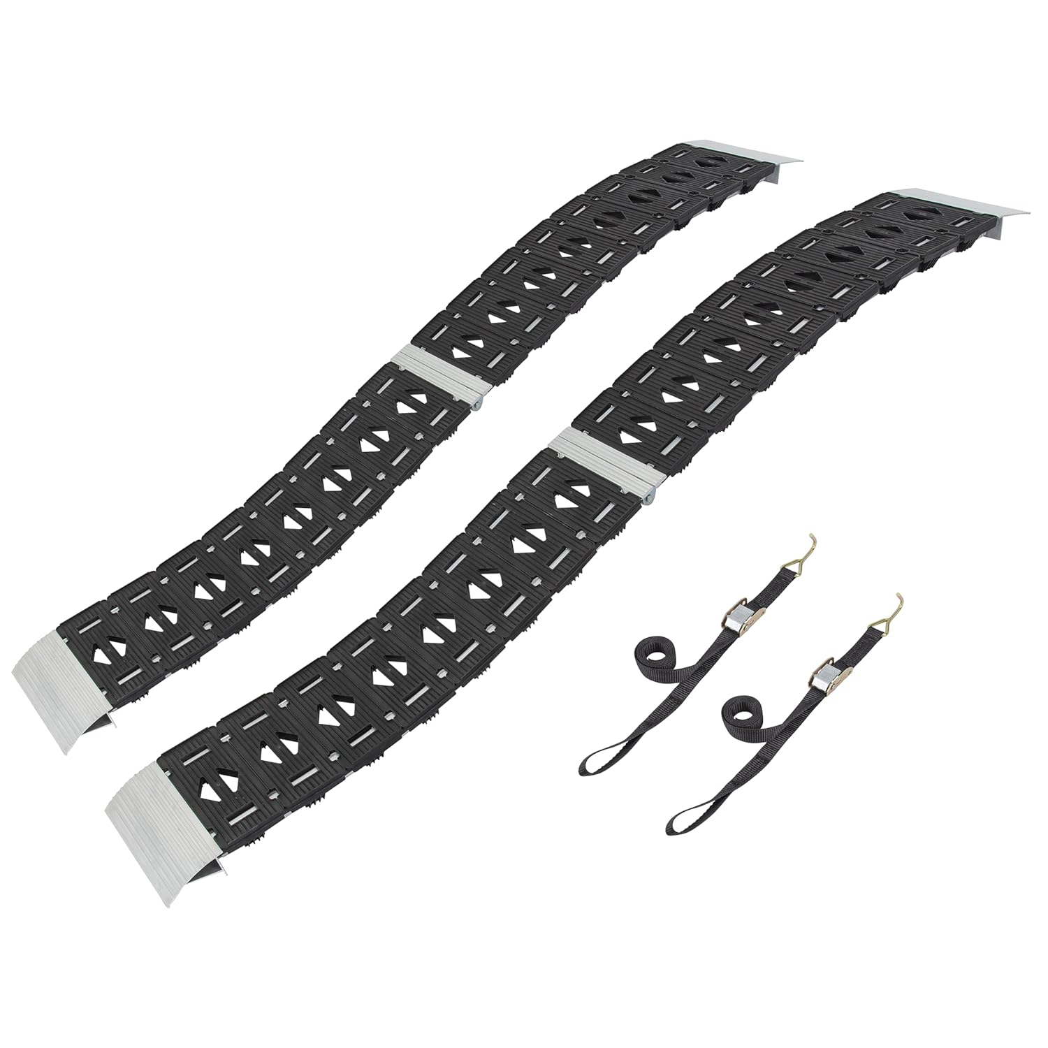 CARGOSMART 3092, Hybrid S-Curve Centerfold Ramp, For Use Easily And Safely Loading & Unloading Lawn Equipment, Motorcycles, ATVs, 750 Lb Per Ramp Capacity, Black 2-Pack