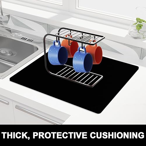 Miniatura 136 de Rnivvi Tapete de café, tapete de café de 12 x 19 pulgadas para estación de máquina de espresso, accesorios y organizador, almohadilla absorbente