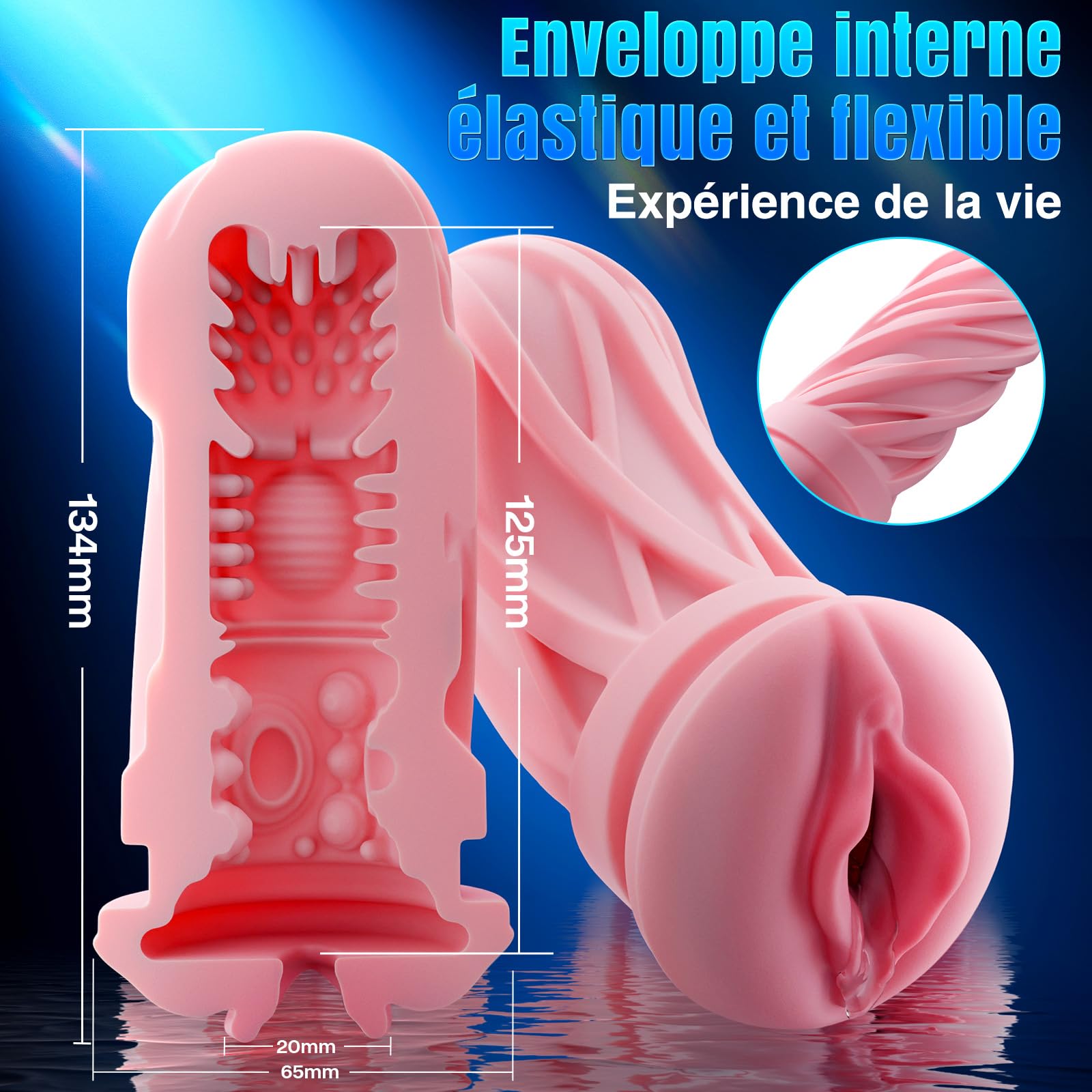 Masturbateurs Masculins avec Chauffage À 360°Masturbateur, Sextoyse Homme Sex 5 Modes Télescopiques Intenses, Sex Toyspour Pour Homme Revêtement Interne Et Amovible App Masturbeuse Homme VIJISA