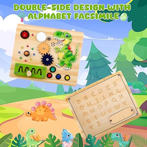 Miniatura 2 de AKEE Busy Board Montessori Juguete para niños pequeños tablero sensorial para actividades preescolares juguete educativo de viaje para habilidades