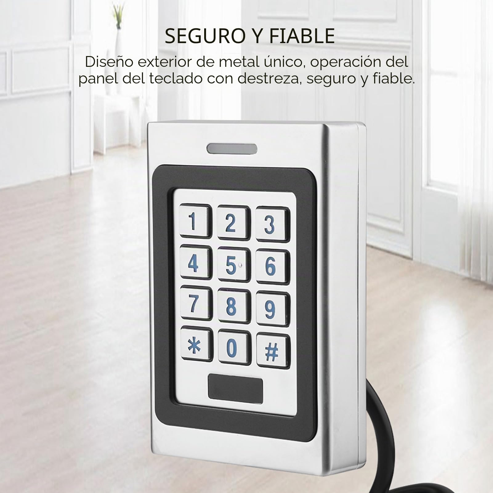 ASHATA de Control Acceso Multifuncional(Tarjetas,Código,Tarjeta+Código) con Teclado Luminoso,Password Lock Puerta Entrada Proximidad Leer Tarjetas de ID,Almacenar 2000 Usuarios
