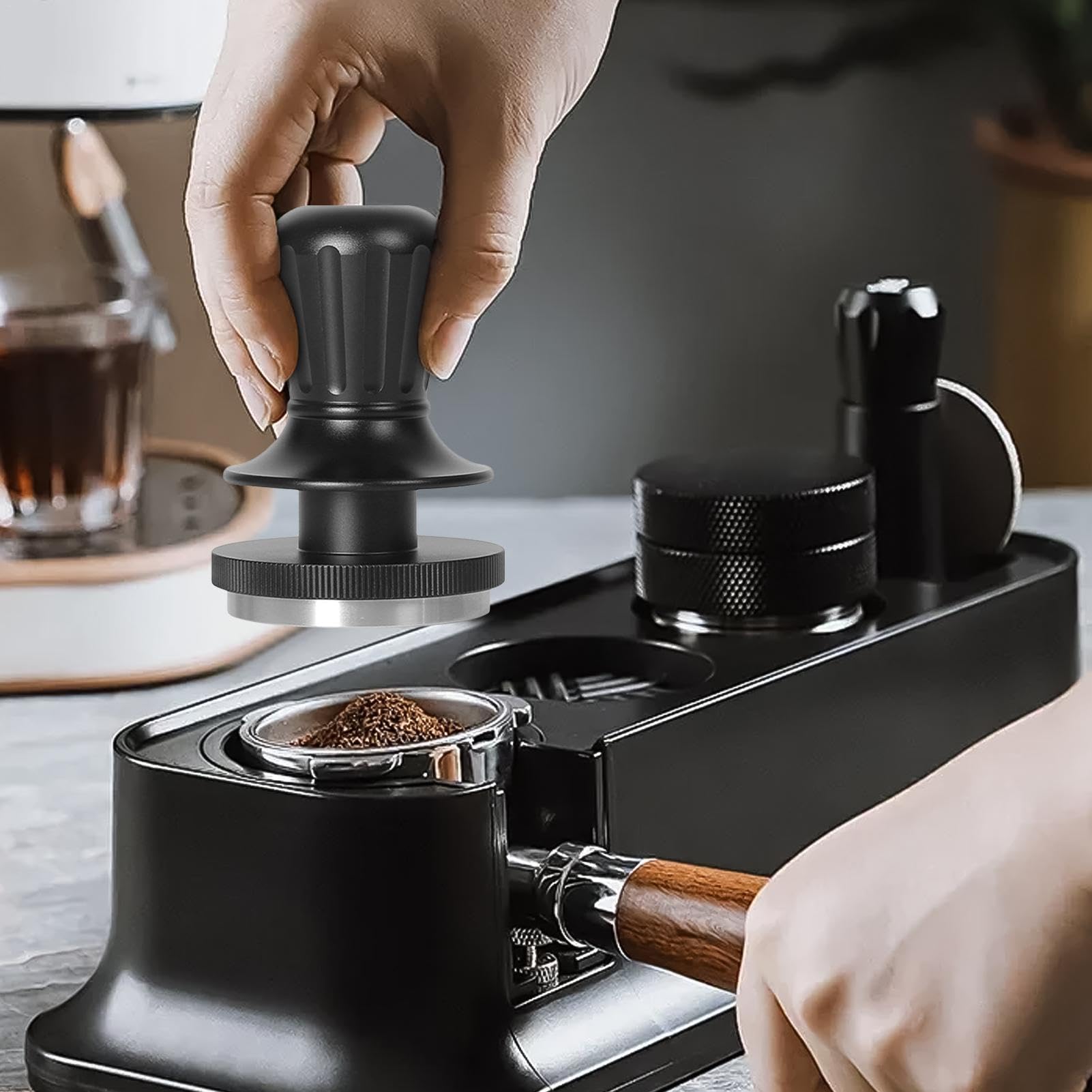 Pressino per caffè in acciaio inox | Tamper ergonomico | Tamper per macchina da caffè, 51 mm Tamper per caffè per caffè Espresso Tamper professionale