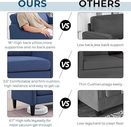 Miniatura 162 de VINGLI Silla decorativa moderna de mediados de siglo, sillas decorativas de tela beige para sala de estar, sillón tapizado, sofá con brazos