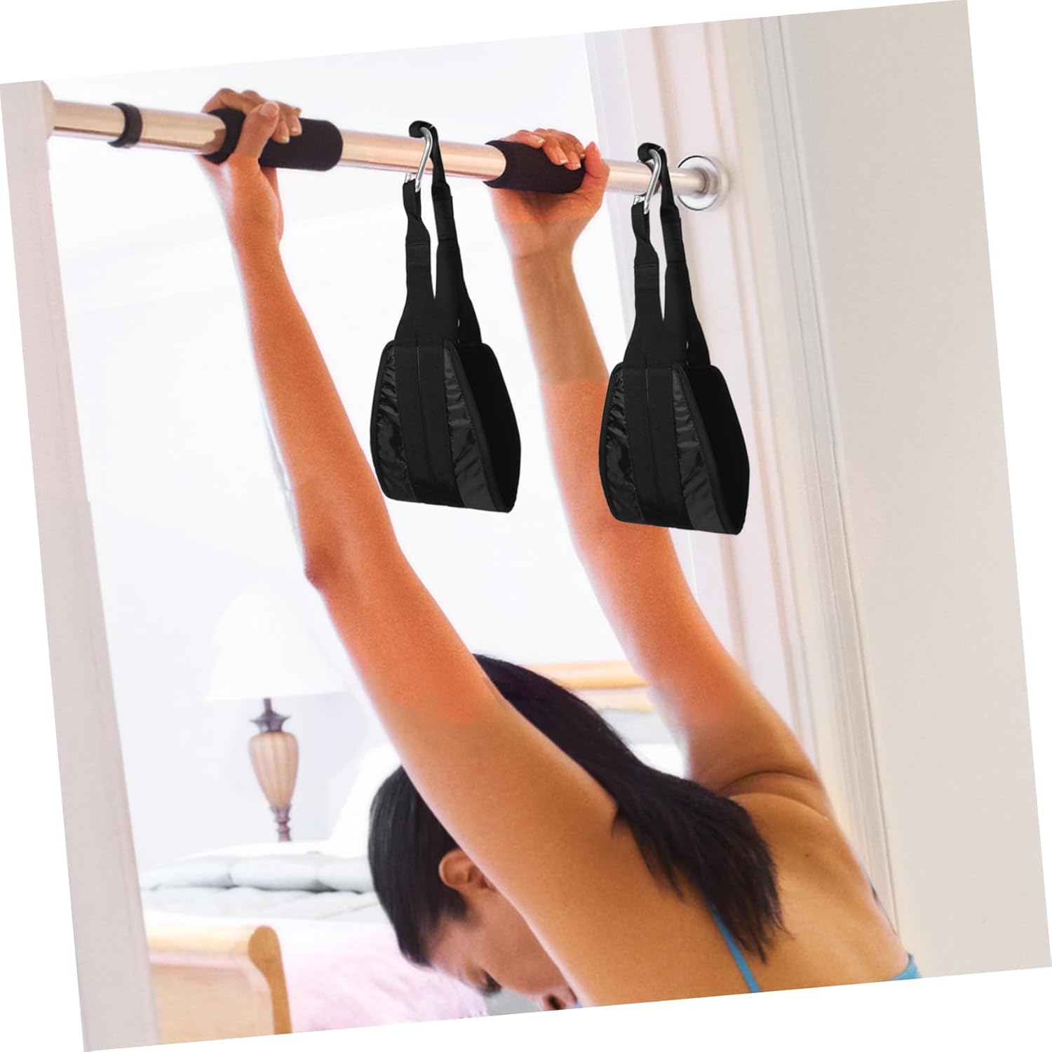 POPETPOP Pull Up Straps for Bar Adjustable Ab Sling Workout Straps Heavy-Duty Nylon Fitness Accessories for Abdominal Training Home Gym Equipment for Men and Women