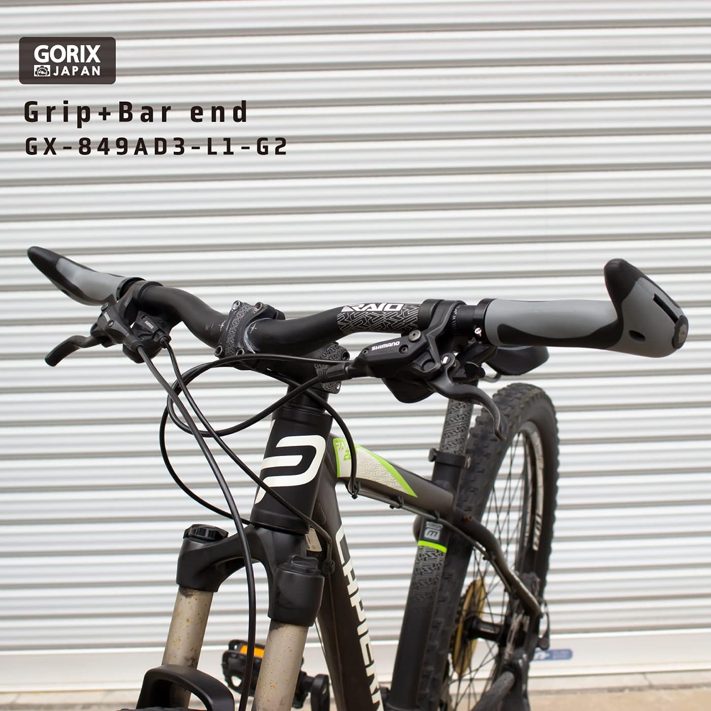 GORIX Bike Ergo Handlebar Grip Comfort Cycling (GX-849AD3-L1-G2) (Gray×Black)