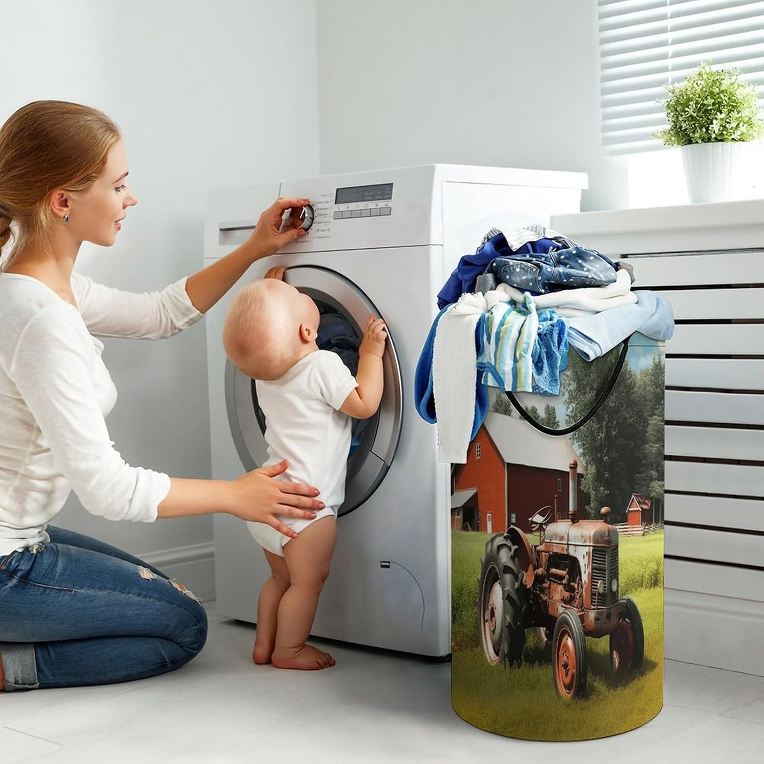 Dirty Clothes Basket Extra Large 110l Open Top Laundry Hamper With Portable Carry Handles, Foldable Waterproof Clothes Basket Spacious Laundry Bag For Bedroom Bathroom Laundry Room Dorm