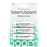 BoomBoom Nasal Stick | Vapor Flow Technology | Cool Refreshing Sensation | Natural Mood Boost | Simple Ingredients | Essential Oils + Menthol Inhaler (Spearmint)