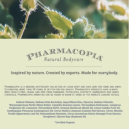 Miniatura 8 de Pharmacopia Verbena Body Bar - Aromaterapia, libre de crueldad animal y vegano, jabón natural y orgánico con manteca de karité hidratante, jabón en