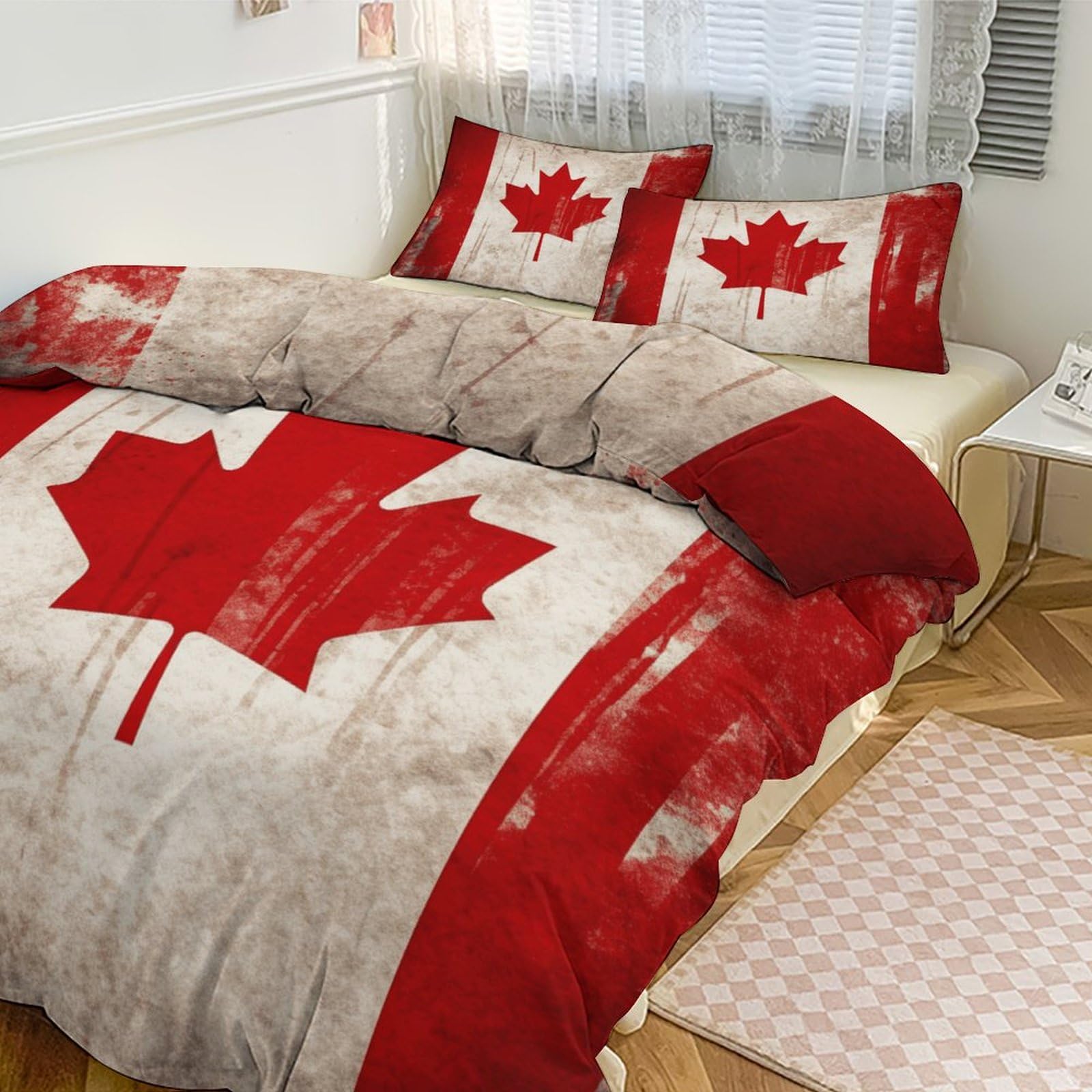 Parure de lit épaisse 3 pièces avec couette grand lit rétro