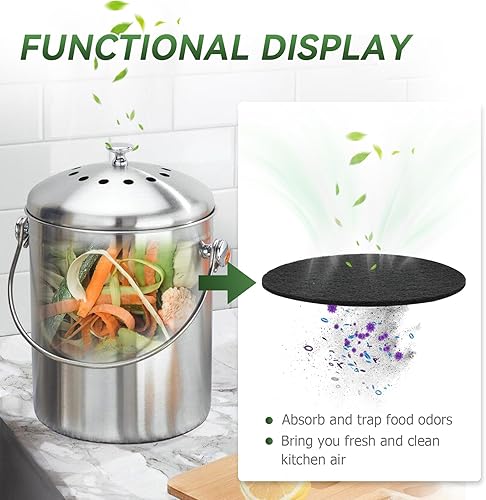 Miniatura 2 de Filtro de contenedor de compost, filtros de carbón de 6.7 pulgadas para cubeta de compost, cubeta de compost, hogar, encimera, cubo de compost,
