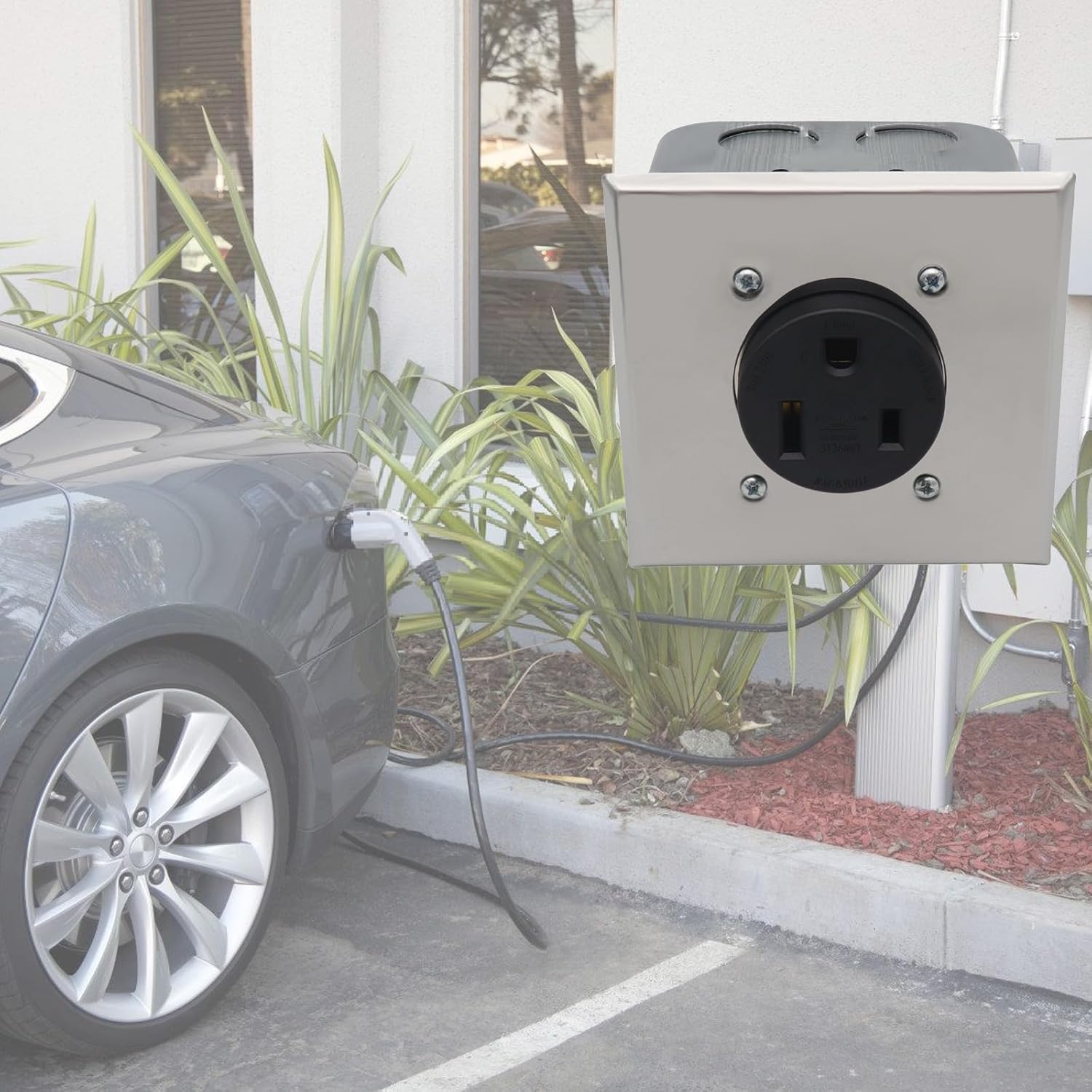 Receptacle Square Wall PlatecHeavy Duty 50A 125/250V Electrical Outlet Suitable For Car Charges Ovens & Ranges Resistant Receptacle Wall Plate