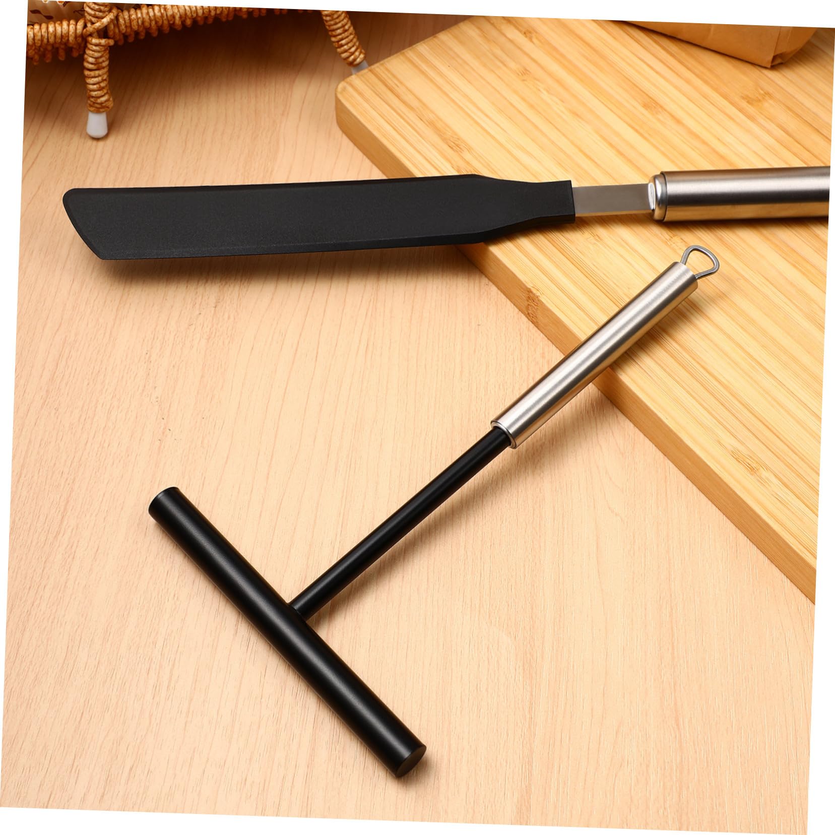 TOYANDONA Espátulas de Acero Inoxidable para Crema y Pancakes Rascador para Tartas y Crepes Herramientas de Repostería Duraderas y Seguras para Hornear