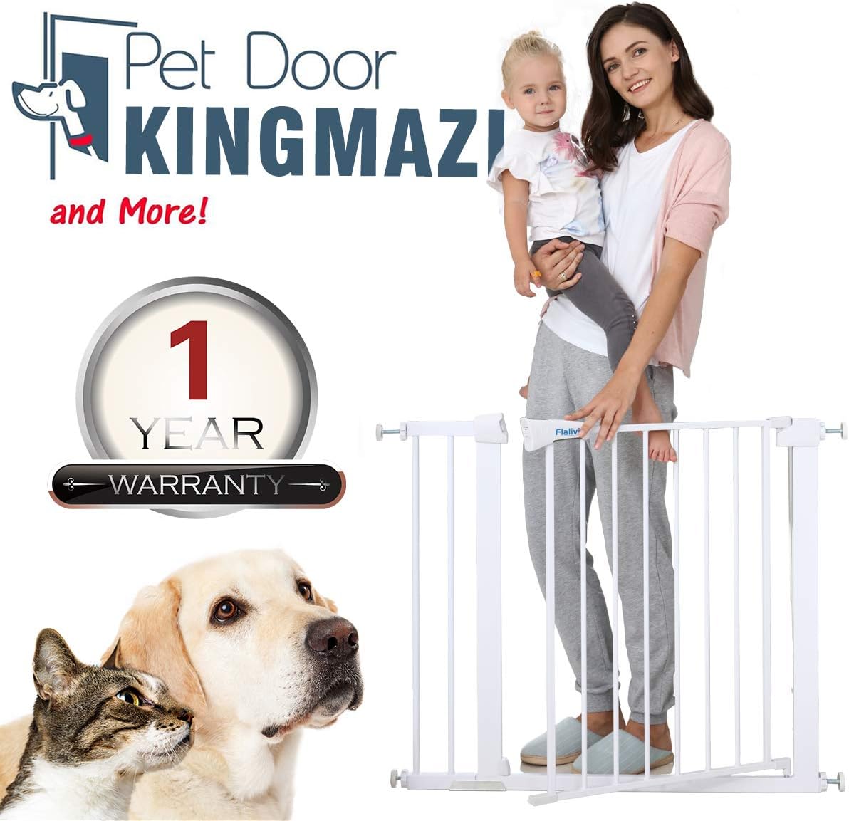 40% оƒƒ Dіѕсоunt Pet Safety gate, 29.5''-51.5'' Auto Close Features，Luxury Extra Tall&Wide Child Gate, Heavy-Duty gate, Easy Walk-Thru for The House, Stairs, Doorways & Hallways.