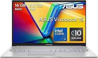 ASUS Vivobook 15 / Intel Core 5 Raptor Lake Refresh /16GB -512GB SSD/Webcam con Obturador de privacidad/Wi-Fi 6 Bluetooth 5.2/ Teclado en español (Garantia y Servicio con la Marca en Mexico.)