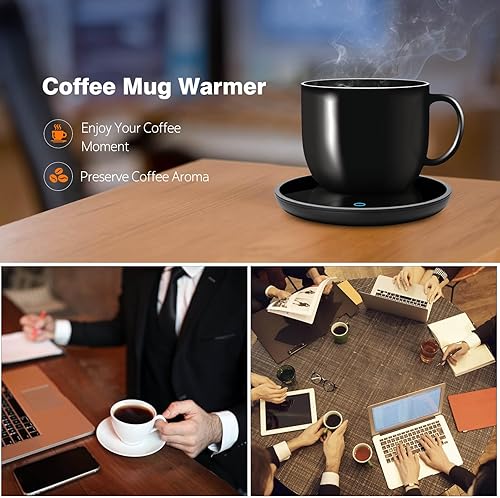 Miniatura 6 de Lesipee Calentador de velas, calentador eléctrico de taza de café con apagado automático, calentador de tazas para escritorio de oficina, calentador