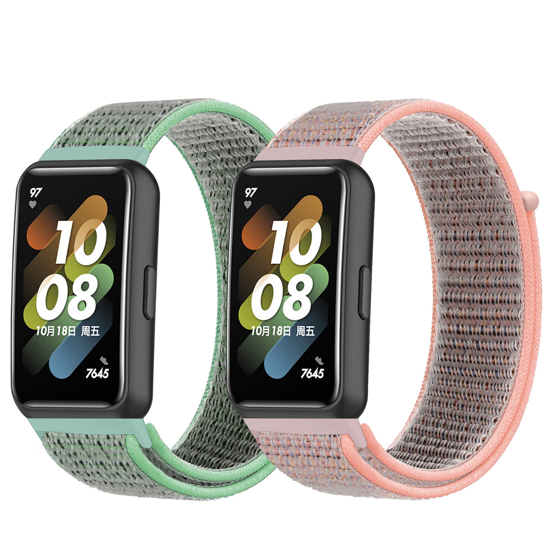 Keecuty Pack of 2 Smartwatch Replacement Bands, Nylon Wristbands for Huawei Band 7