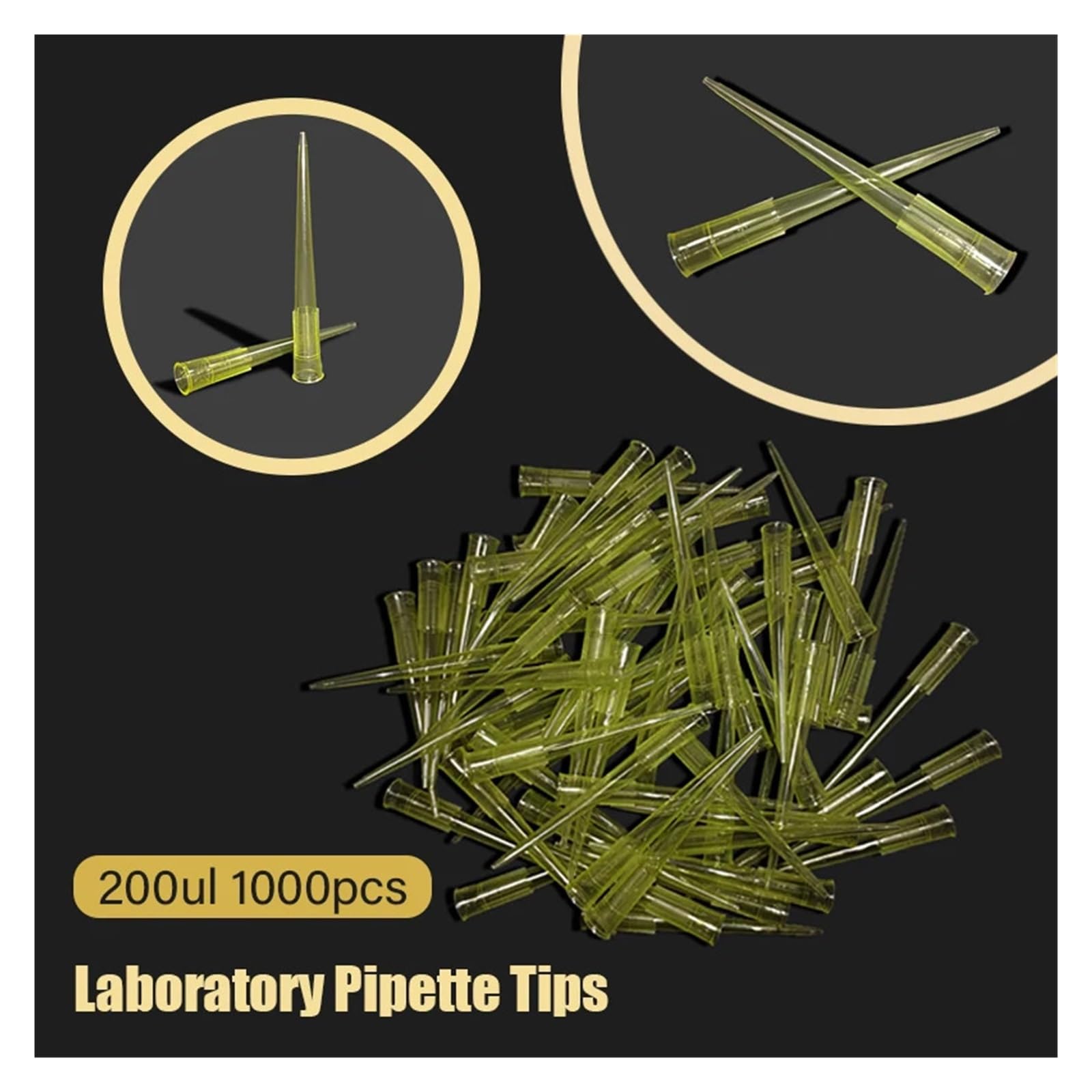 pipeta de Laboratorio, 1000 Puntas de pipeta Laboratorio 200 ul, pipetas autoclavables plástico, Suministros for enseñanza Escolar