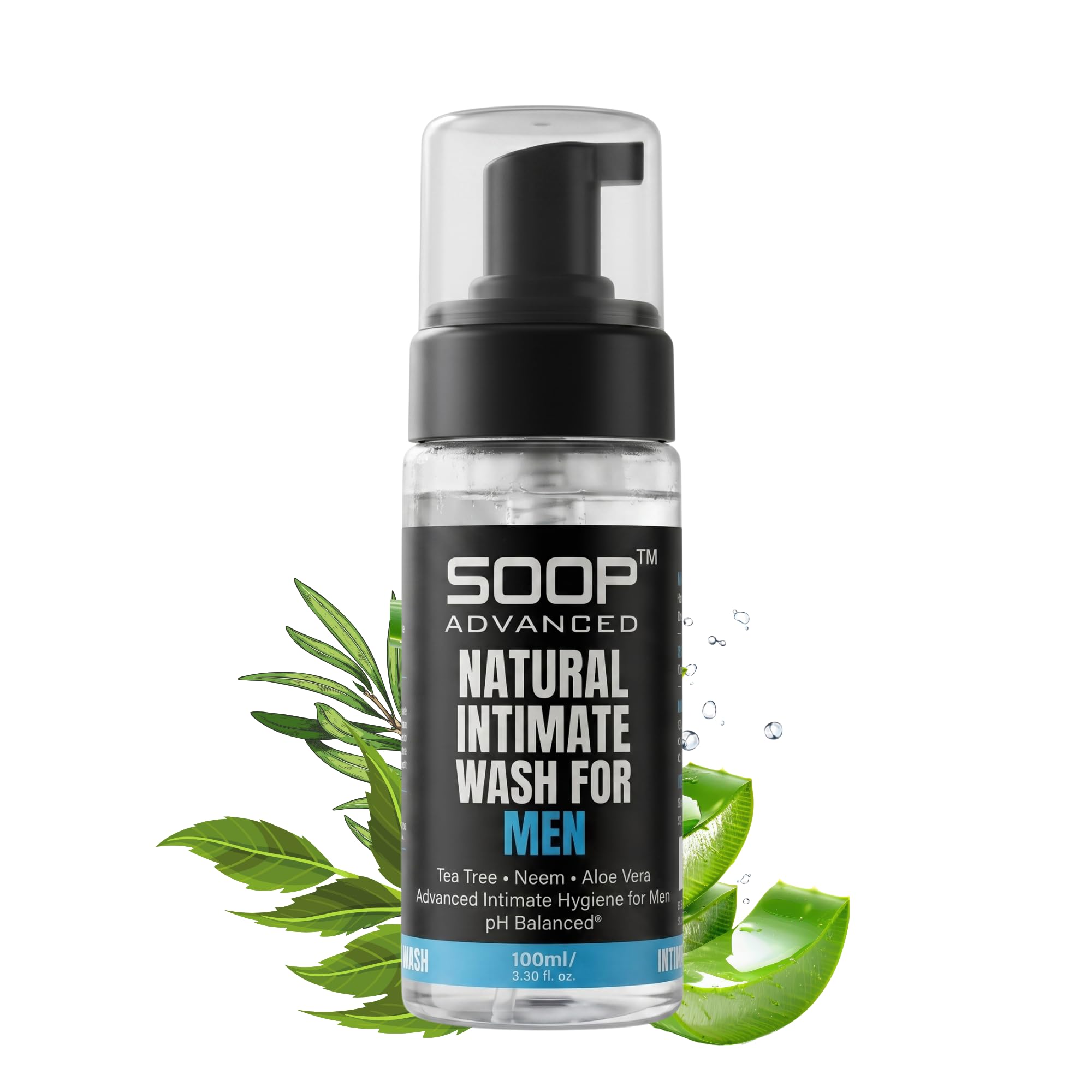 Intimate Wash for Men | Tea Tree, Neem & Aloe Vera | Daily Freshness & Odour Control | Gentle Hygiene Wash for Gym, Sweat & Active Lifestyle | Sulphate Free | 100ml-image-0