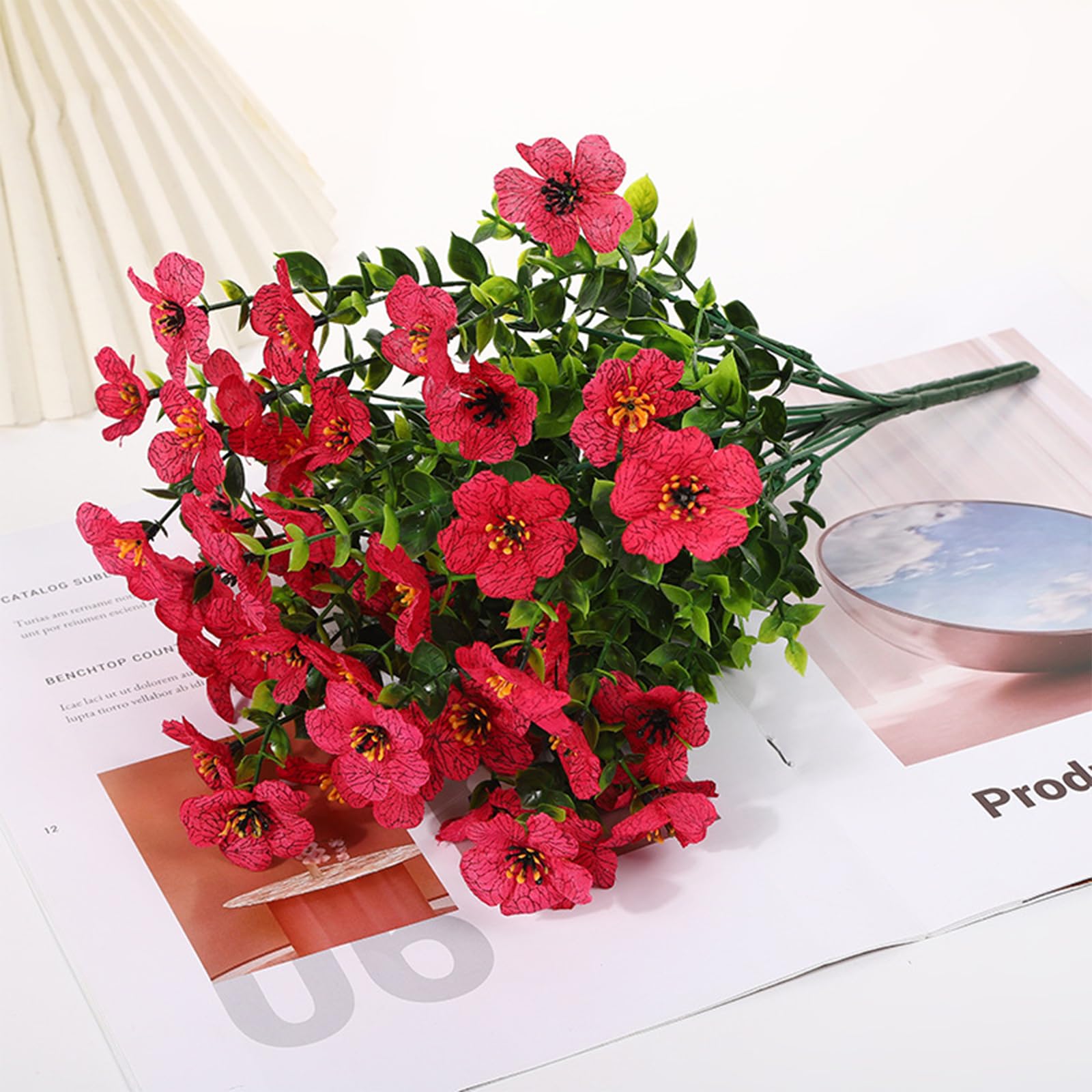 UV Resistant Artificial Petunias Flowers, artificial petunias for outdoors, Realistic Fake Outdoor Flowers, Waterproof Artificial Flowers for Outdoor Indoor Garden Home Decoration (J,12 Bunches)