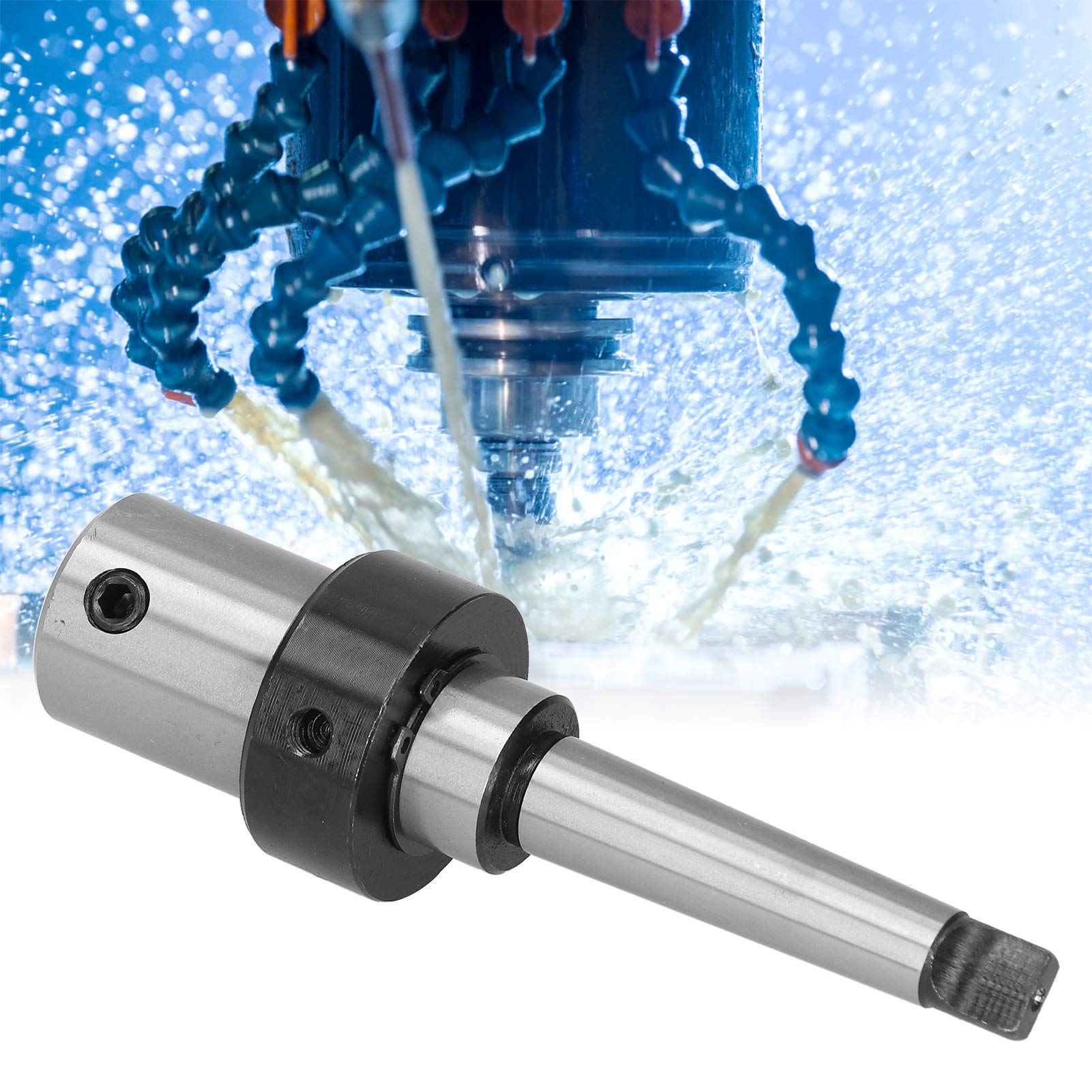 Morse R8 Adapter, Arbor Morse Taper Internal Cooling Drill Sleeve MT2-19.05mm R8 Industrial Tool, Stable At Work Punching with Cooling for Magnetic Drills