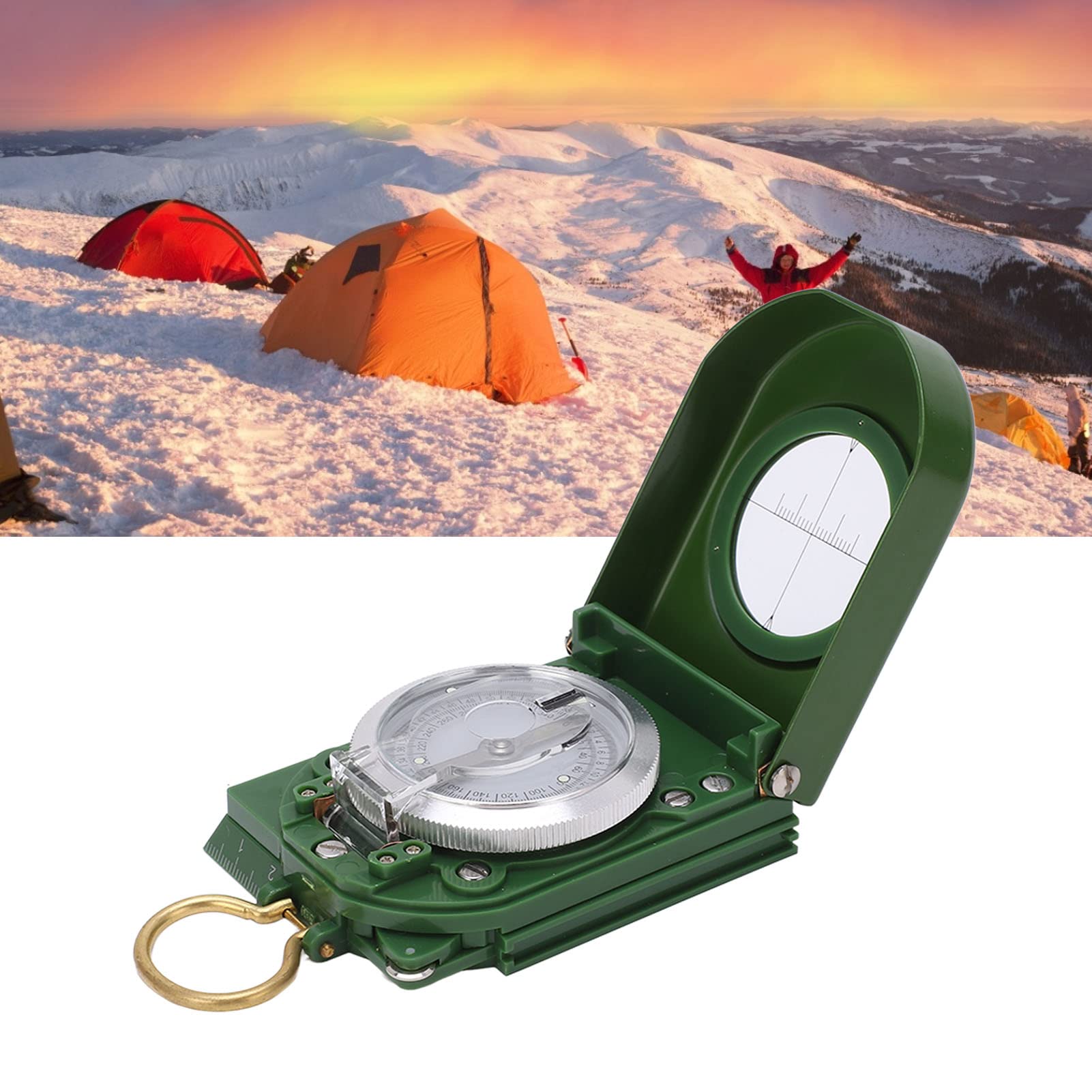 Boussole de Survie en randonnée, Boussole Lensatic avec étui de Transport, Conception entièrement scellée, réutilisable pour Le Camping, la randonnée