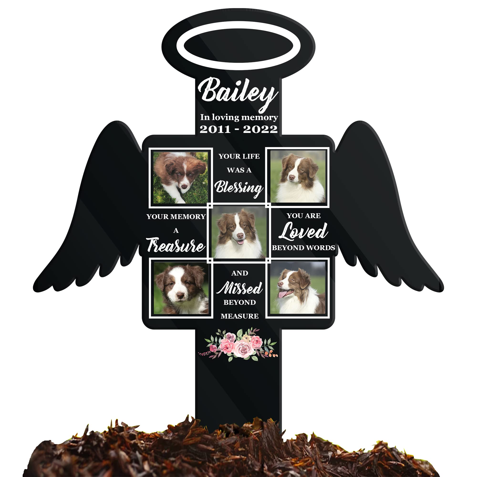 BfiGift Personalized Pet Grave Markers Remembrance Garden Stake Pet Loss Gifts Dog Memorials Gifts For Friends Remember Your Dog Custom Plaque Stake