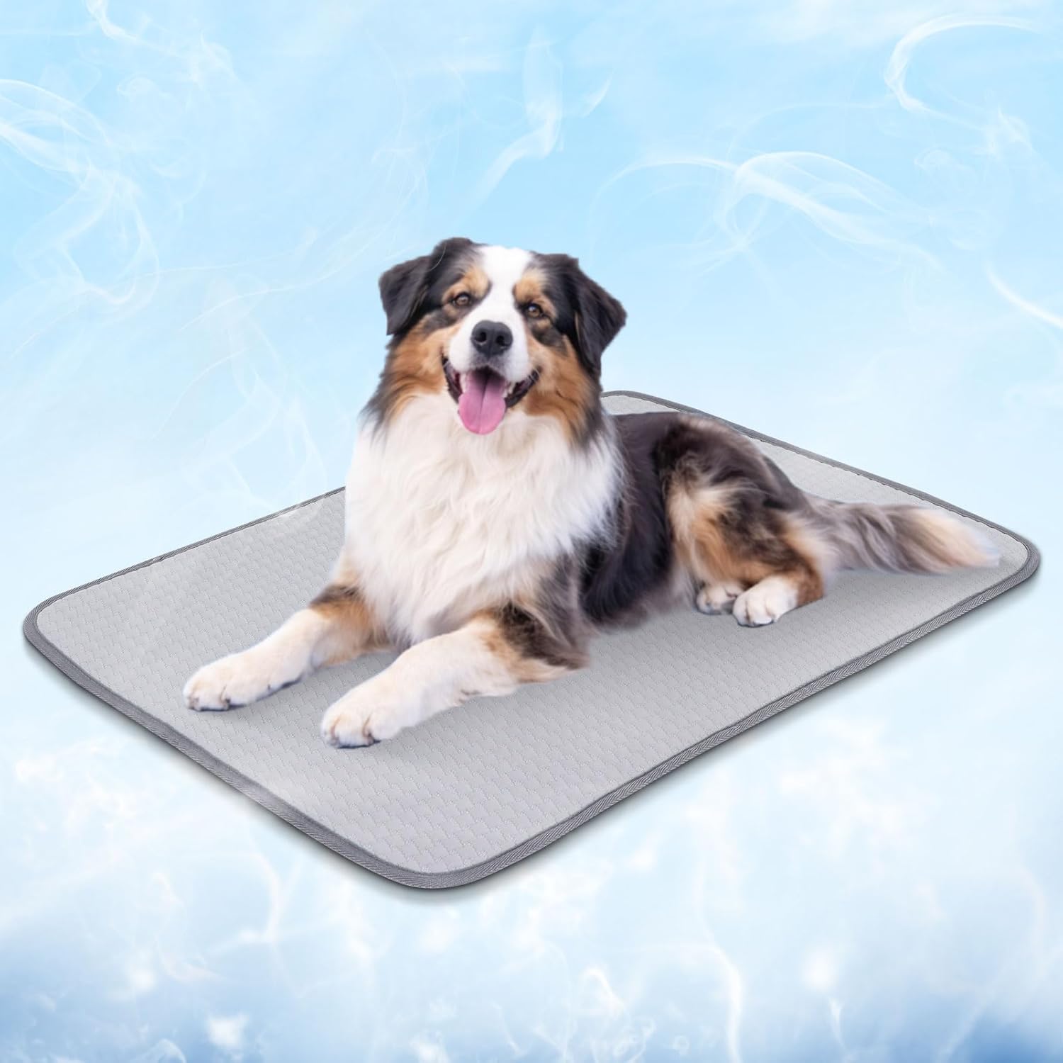 BVAGSS Dog Cooling Mat, Waterproof Foldable Cooling Pad for Dogs & Cats, Machine Washable Pet Cool Mats for Kennels, Crates, Beds XH084 (Grey,27''x35'')