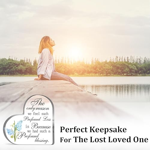 Miniatura 6 de Regalo de duelo de condolencias para mujeres y hombres, recuerdo acrílico con citas de condolencia, letrero conmemorativo, pisapapeles, decoración