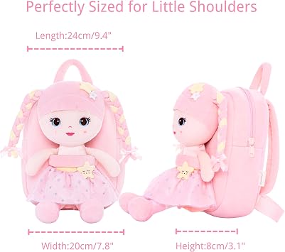 Lazada Girls Backpack with Doll Toddler Toys Baby Girls Gifts Rag Dolls Backpack 9.5