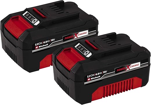 Original Einhell Akku PXC-Twinpack 4,0 Ah Power X-Change Volks.Akku (Li-Ion, 18 V, 2x 4,0 Ah, für alle PXC-Geräte geeignet, proaktives Batteriemanagement, situativ angepasste…