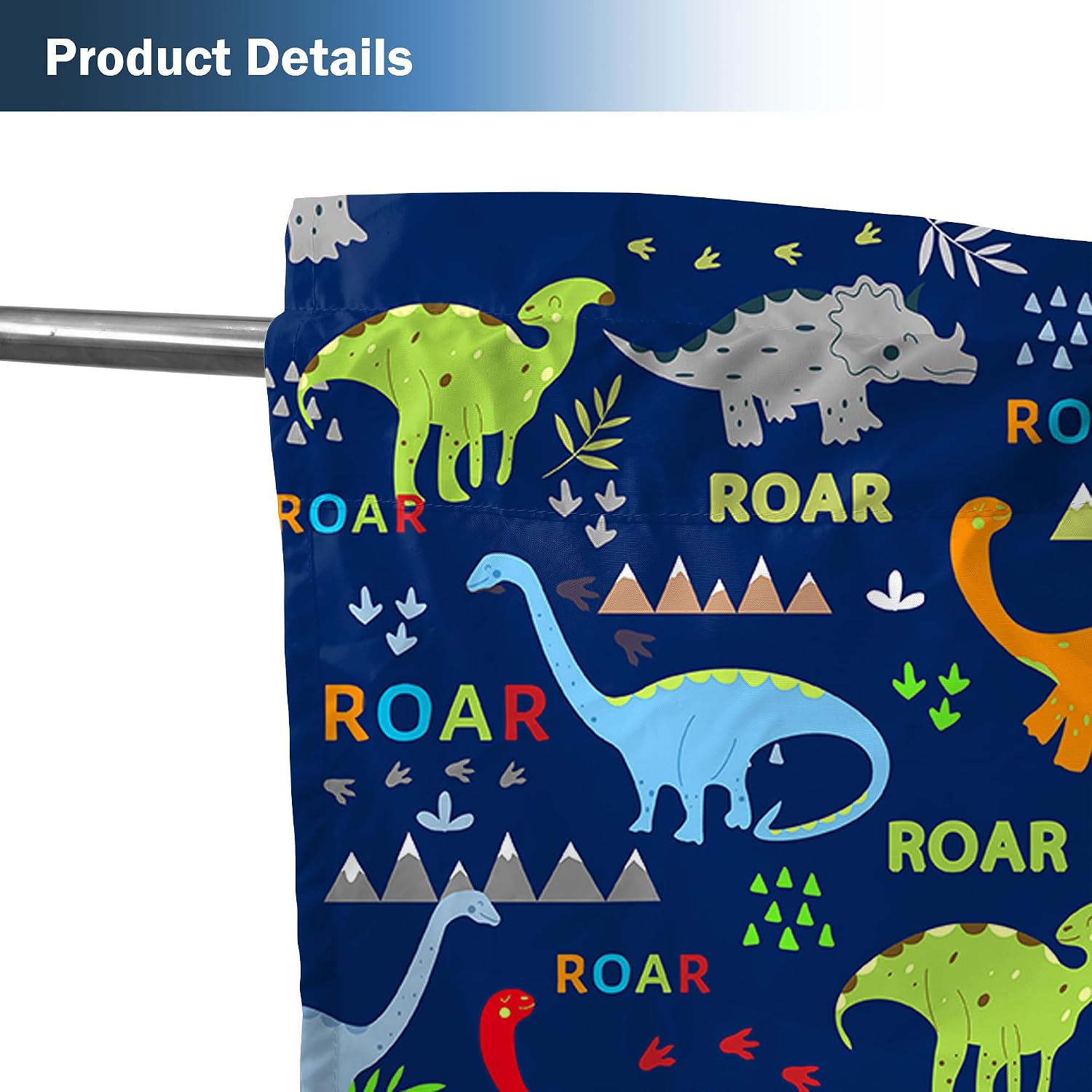 Cartoon Dinosaur Window Curtains Animal Drapes 84"x84" | Kids Teens Boys Girls, Living Room Bedroom Nursery Toddler Home Party Decor, Rod Pocket Window 2 Panel