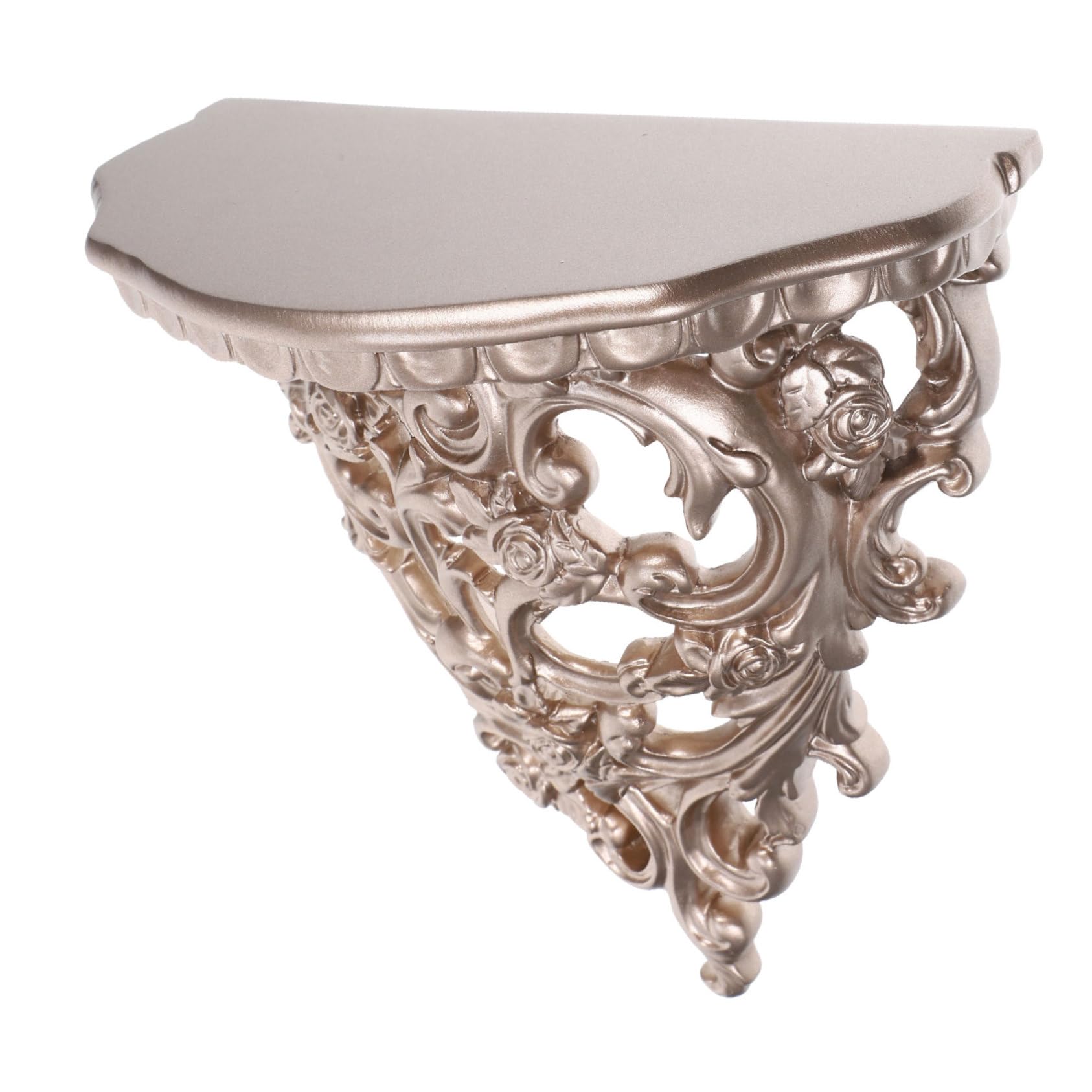 VALICLUD Wall Mounted Vintage Floral Design Storage Rack Decorative Wall Hanging Shelf for Home Decor Compact Space Saver for Bathroom Kitchen and Bedroom Use