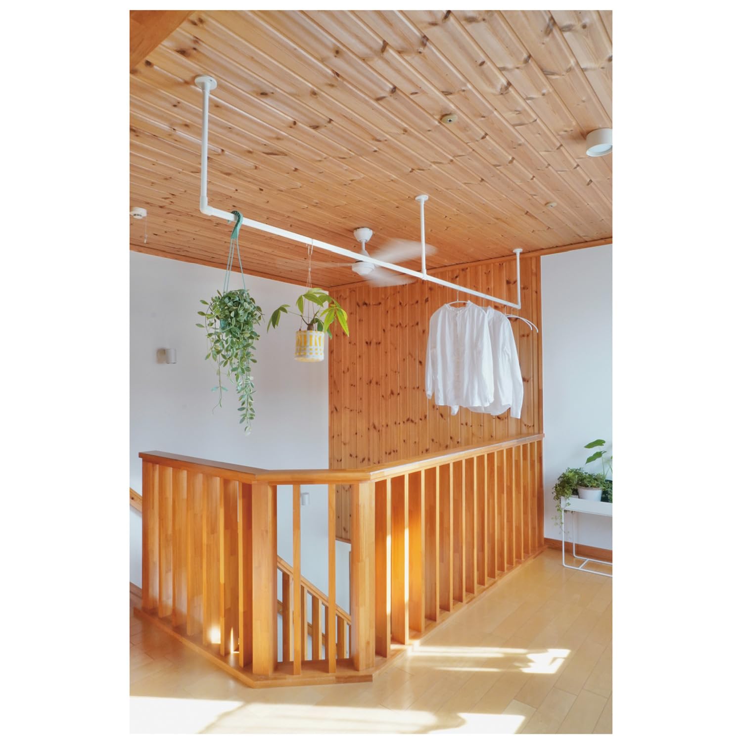 TOSO Hanging Bar with Ceiling Type C Set, White, W 70.1 x H 23.6 inches (1780 x 600 mm) H-2