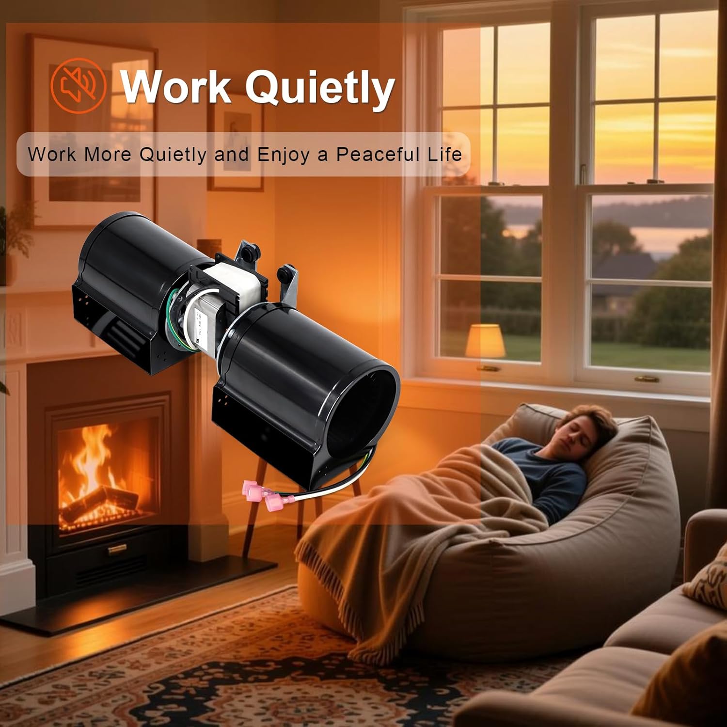 Replacement Fireplace Blower Kit for Heat-N-Glo, Hearth and Home, Quadra Fire, GTI, Heatilator, Majestic, Superior, Monessen, Vermont Castings Fireplace, GFK-160A GFK-160 FAB-1600 Fireplace Blower Kit