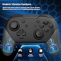 Vista 4 de Wireless Pro Controller Compatible with SwitchSwitch LiteSwitch OLED, Switch Remote Gamepad with Joystick, Double Vibration, Wake Up and Screenshot
