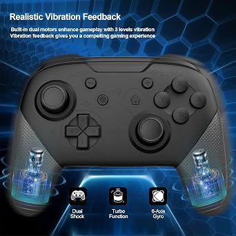 Wireless Pro Controller Compatible with Switch/Switch Lite/Switch OLED, Switch Remote Gamepad with Joystick, Double Vibration, Wake Up and Screenshot Function