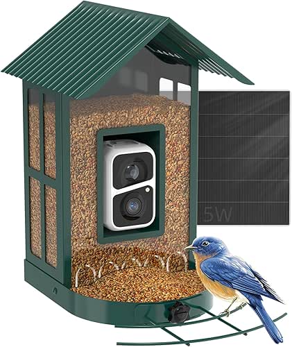 Soliom- Bird Feeder with Camera, 5W Solar Powered, AI Identify