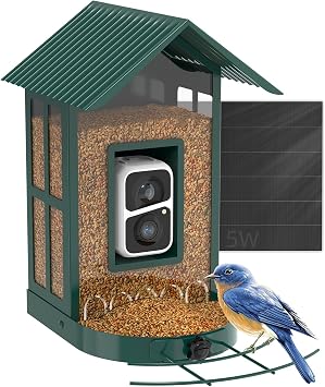 SOLIOM BF08 2K Smart Bird Feeder with Camera, Solar Powered, 2.7L