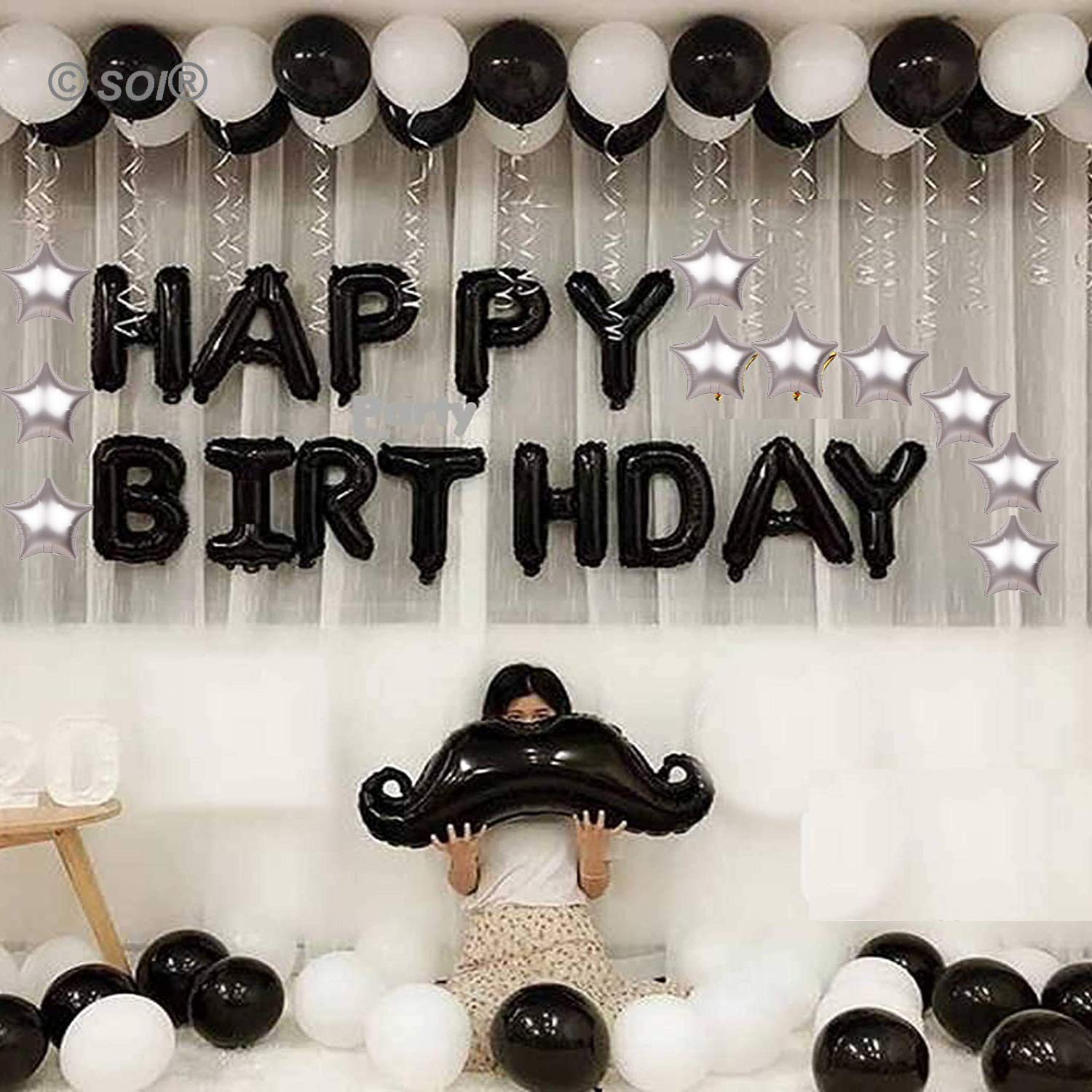 Buy SOI Happy Birthday Letters Foil and HD Metallic Balloons Decoration