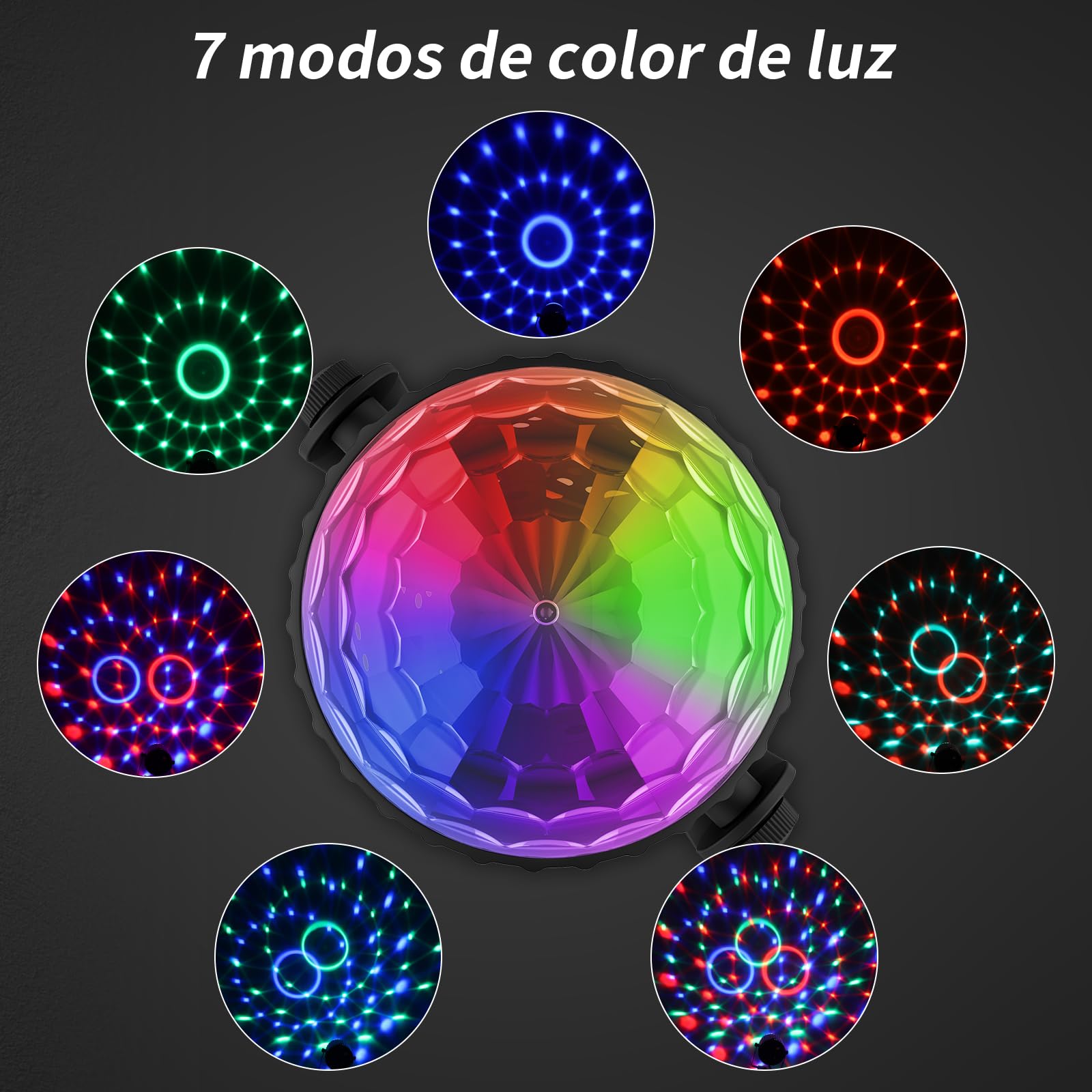 FIMEI Luces Discoteca 2 PCS, Bola Discoteca Activadas por Sonido con Control Remoto Iluminacion Discoteca 7 Colores RGB Mágica Iluminación de Efecto para KTV Navidad Fiesta Boda Discoteca DJ