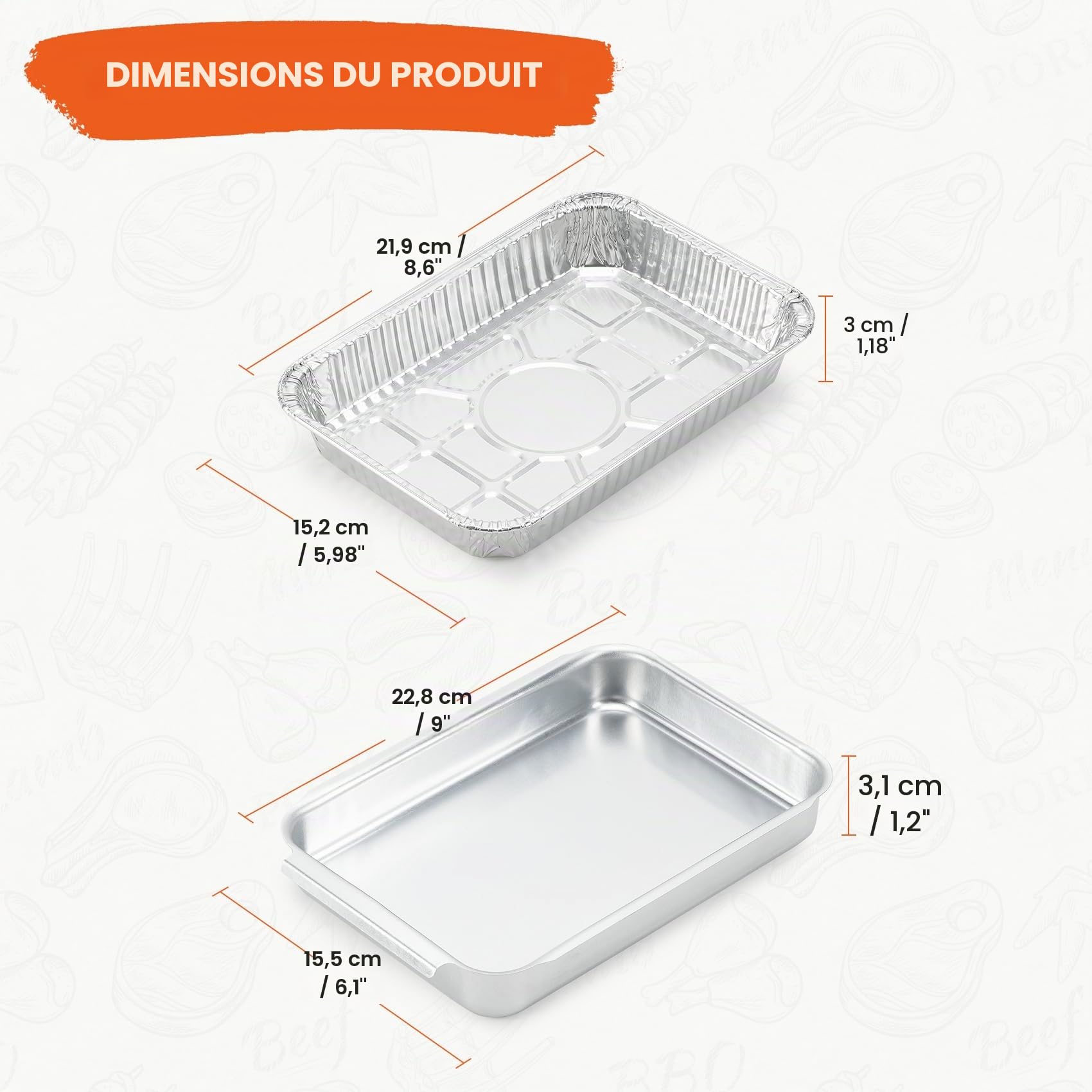 onlyfire Kit de Bac Récupérateur de Graisse pour Barbecue à Gaz Weber Spirit 2025 et Genesis 2022 - Inclus 1 Bac en Aluminium Robuste et 15 Barquettes Jetables - Accessoire Barbecue 22,8 x 15,5 cm