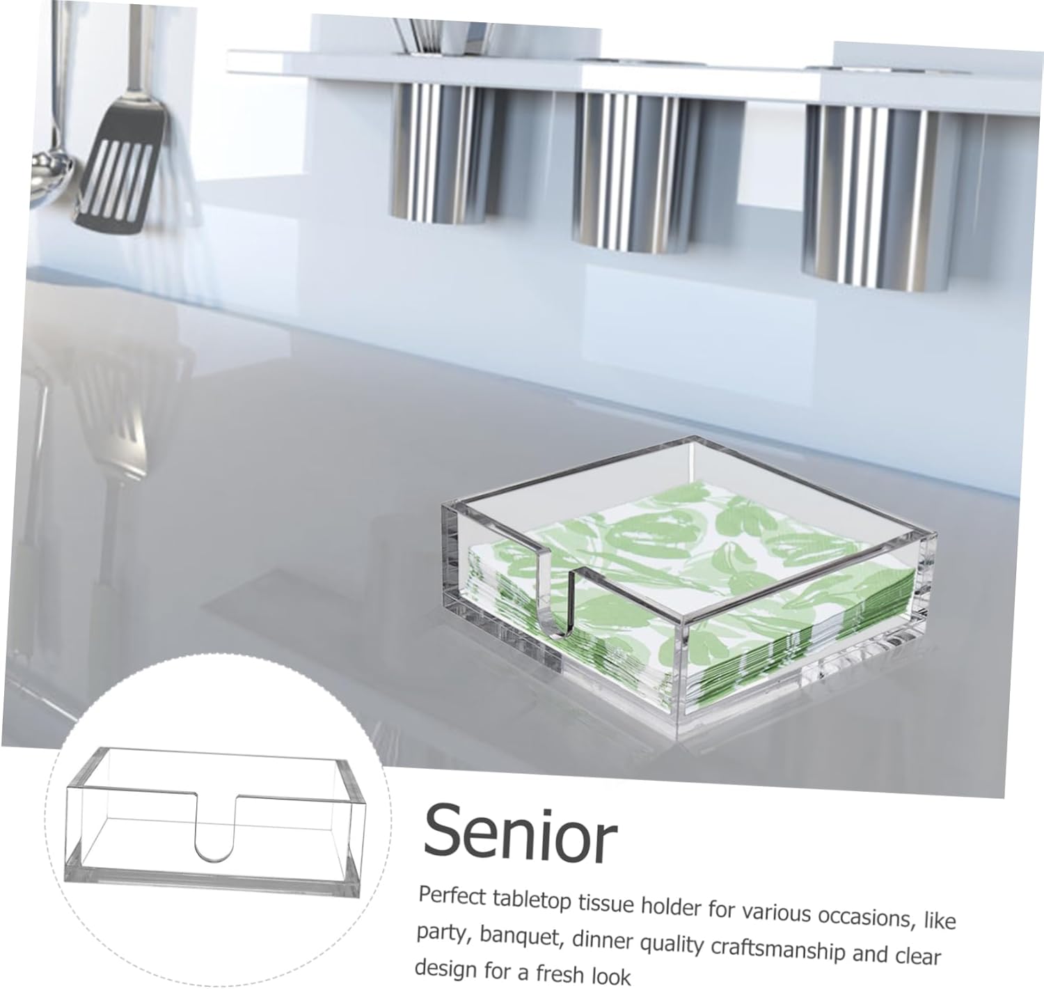 1pc Napkin Storage Rack Clear Napkin Holder Paper Towel Holder Stand Napkin Holder for Table Organizer Multifold Paper Towel Holder Napkin Holders Cocktail Organiser Acrylic