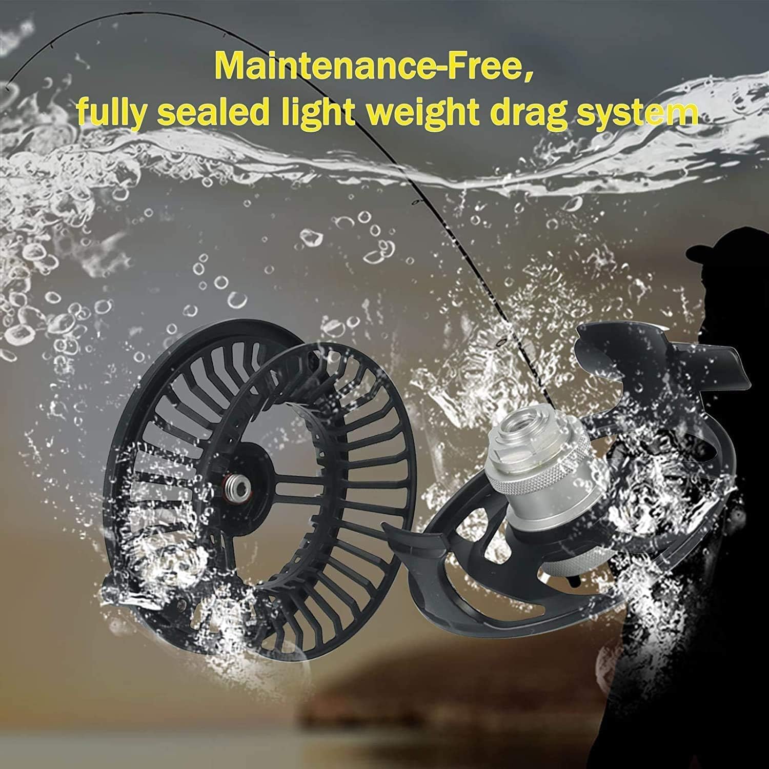 MAXIMUMCATCH Gaze Forelle superleicht Fliegenfischen Rolle, 4/5 6/7wt, großer Spulenkern, mit Vollem abgedichtete Brems-System